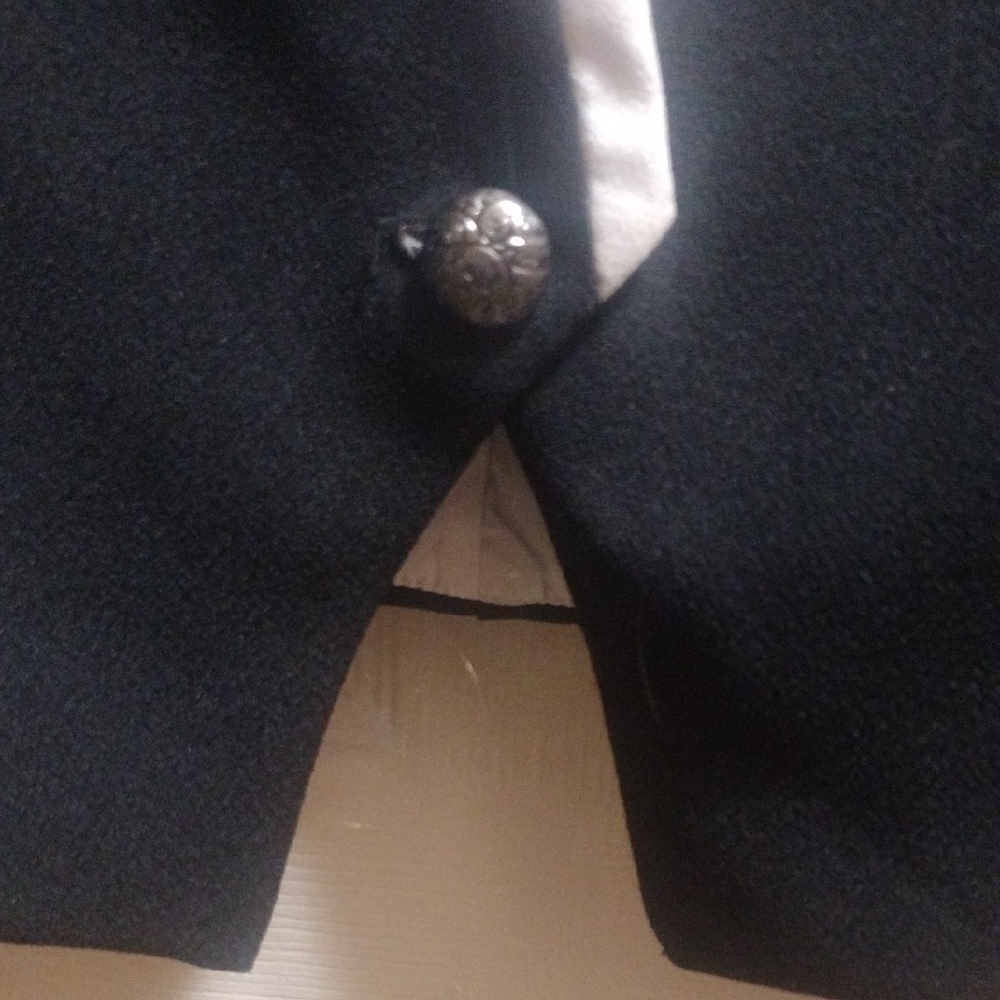 Charming Charlie Black Blazer with White Contrast Trim - Picture 5 of 6